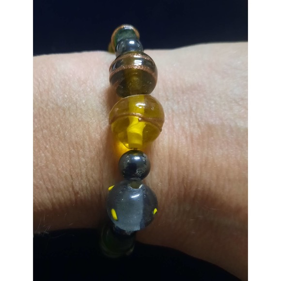 Handmade Stretch Glass beads bracelet Multicolored Glass beads - Picture 6 of 6